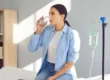 A woman receiving IV Hydration Treatment in Newport, KY