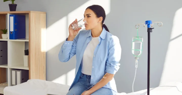 A woman receiving IV Hydration Treatment in Newport, KY A woman receiving IV Hydration Treatment in Newport, KY